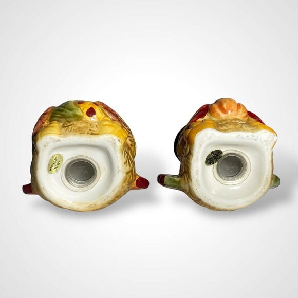 Vintage Turkey Salt and Pepper Shakers Thanksgiving Fall Decor Ceramic Pair - Picture 6 of 9